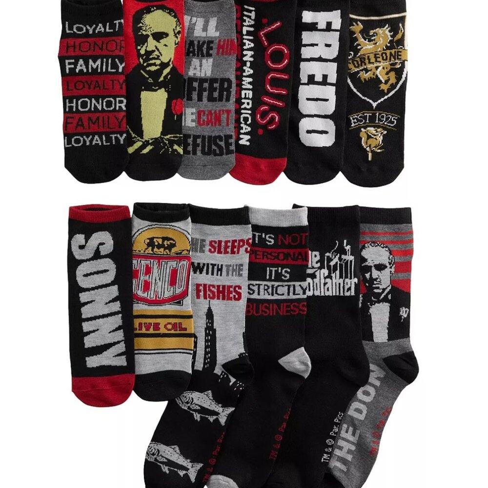The Godfather Crew & Low Cut Socks 12 Days of Socks Calendar TV Mens size 6-12